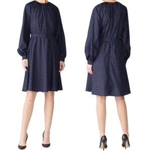 Derek Lam Collective Long Sleeve Print Fit And Flare Dress Size 38